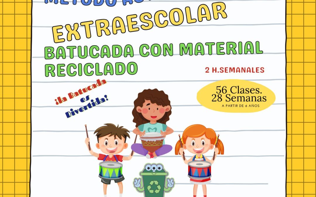 MetodoExtraescolarYOcio deBatucada con Material reciclado