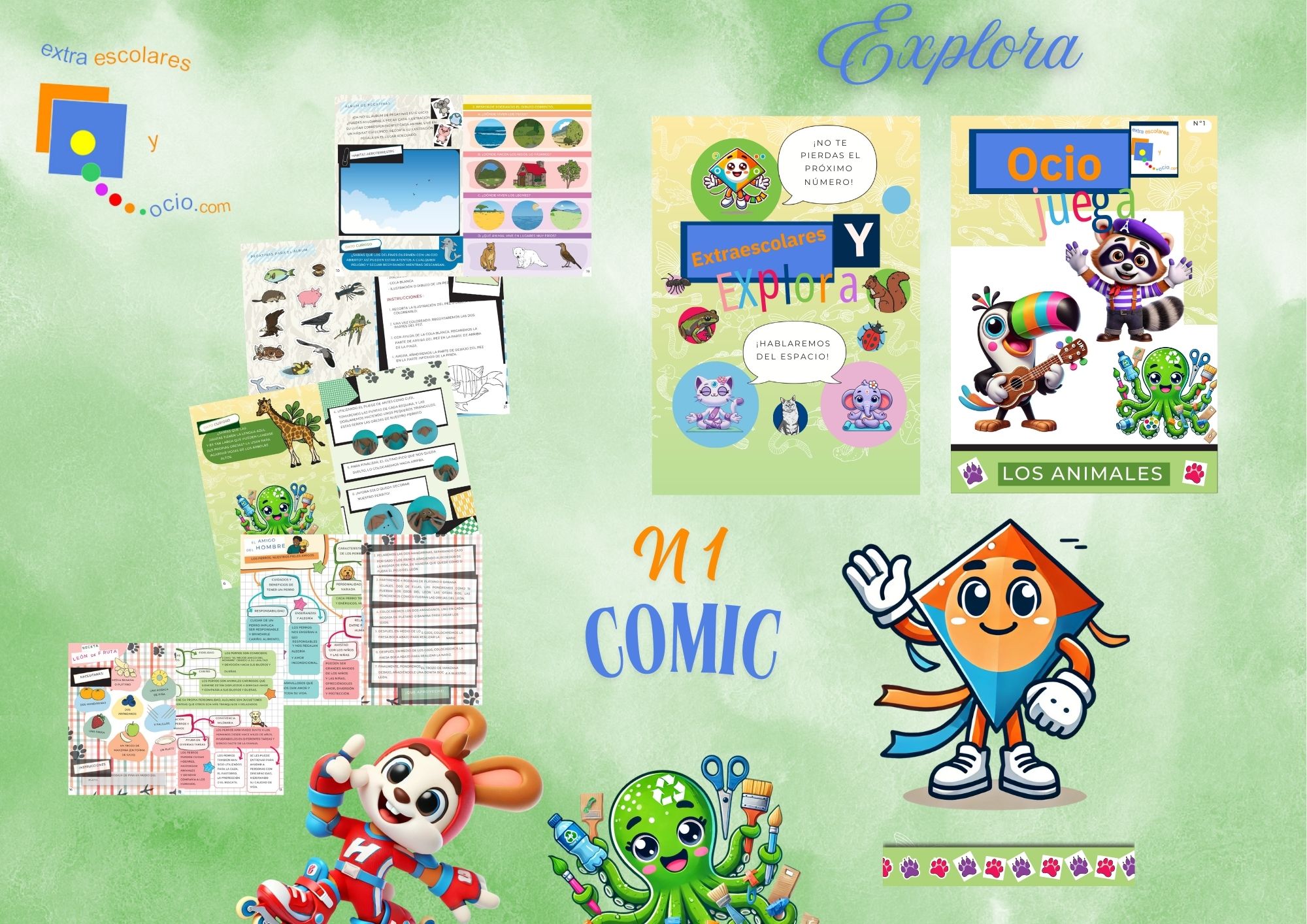 Descubre el cómic educativo gratuito "Explora: Los Animales". Descarga este recurso interactivo y educativo para niños/as y complementa tus actividades extraescolares