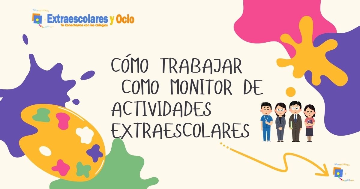 Monitor de actividades extraescolares trabajando con un grupo de niños