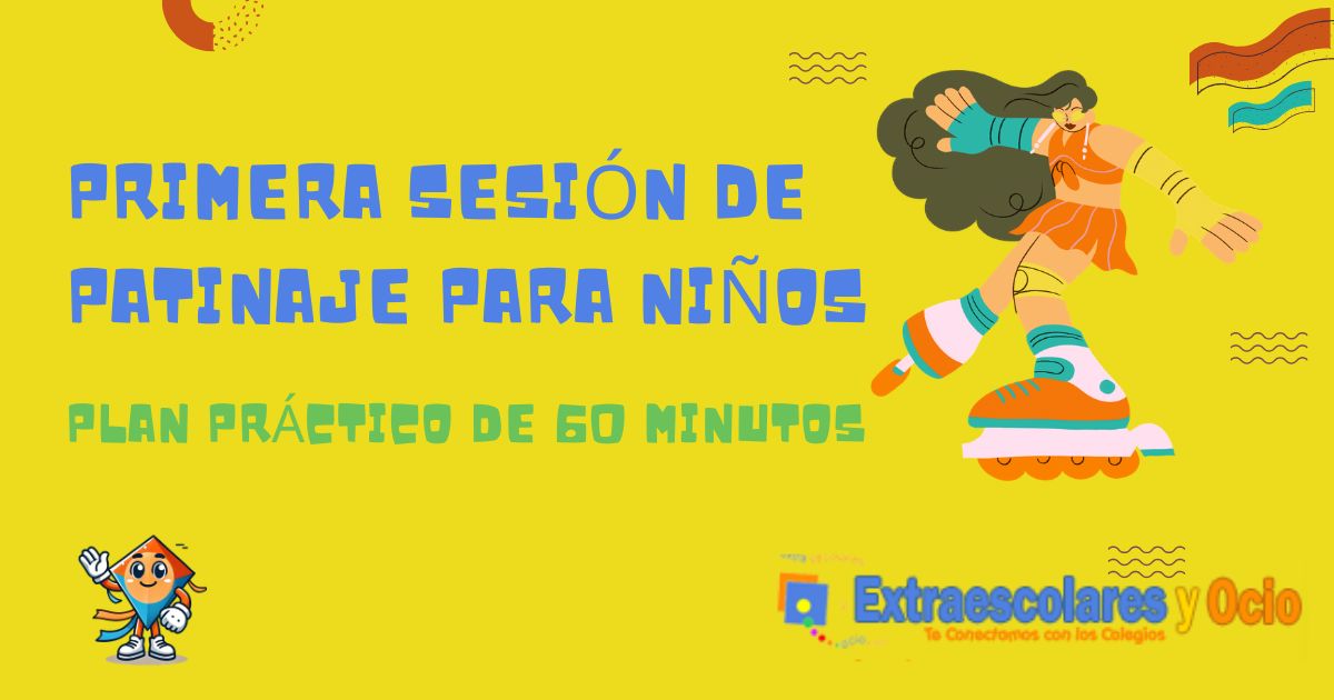 Primera sesión de patinaje para niños con planificación de 60 minutos