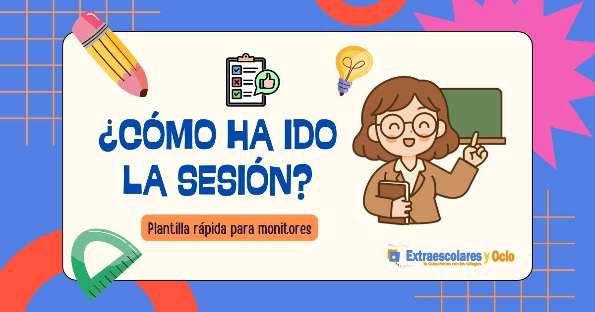 Ficha de evaluación de una sesión extraescolar para monitores
