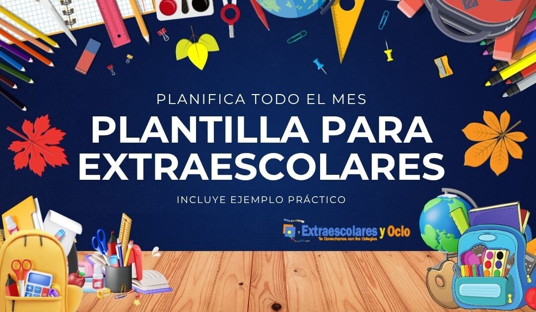 Plantilla de programación mensual para actividades extraescolares