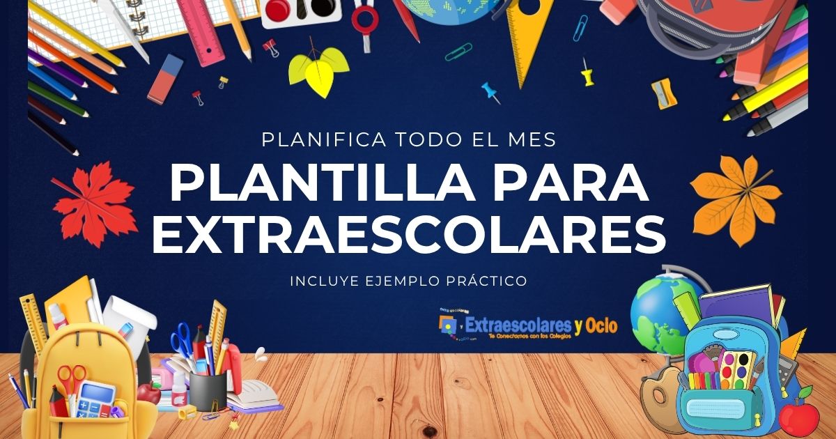 Plantilla de programación mensual para actividades extraescolares